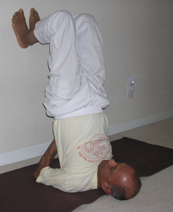 Sarvangasana (Shouder Stand) with wall support