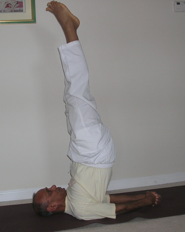 Yoga pose Shoulder stand (Sarvangasana) for beginners