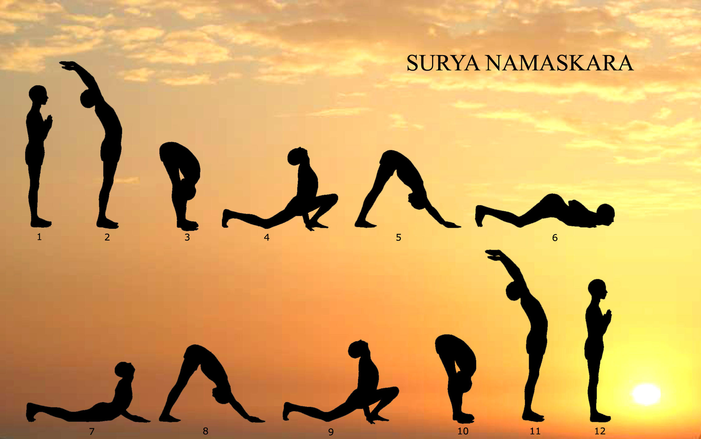 surya namaskar with breathing steps