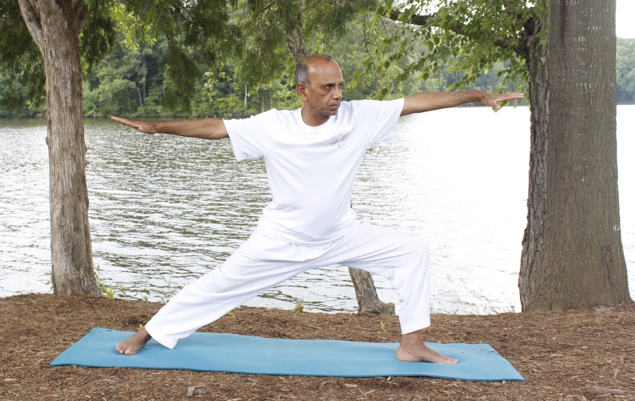 Surya Namaskara with Kapotasana (Pigeon pose)